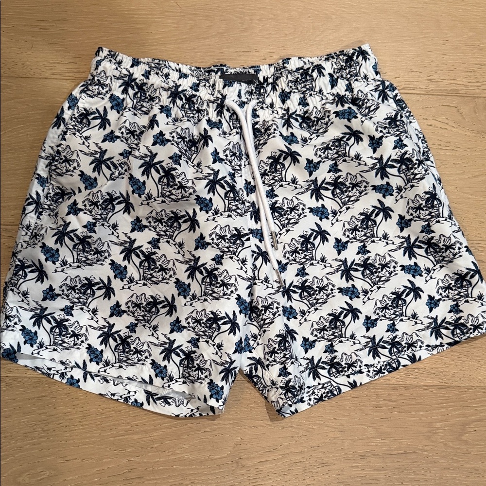 Slate & Stone Men's Swim Trunks - Navy and White